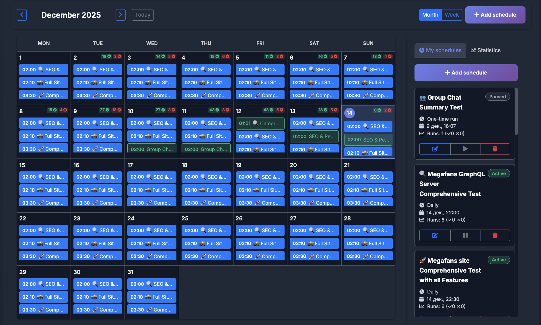 Testing Calendar Month View